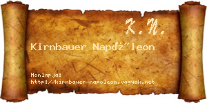 Kirnbauer Napóleon névjegykártya